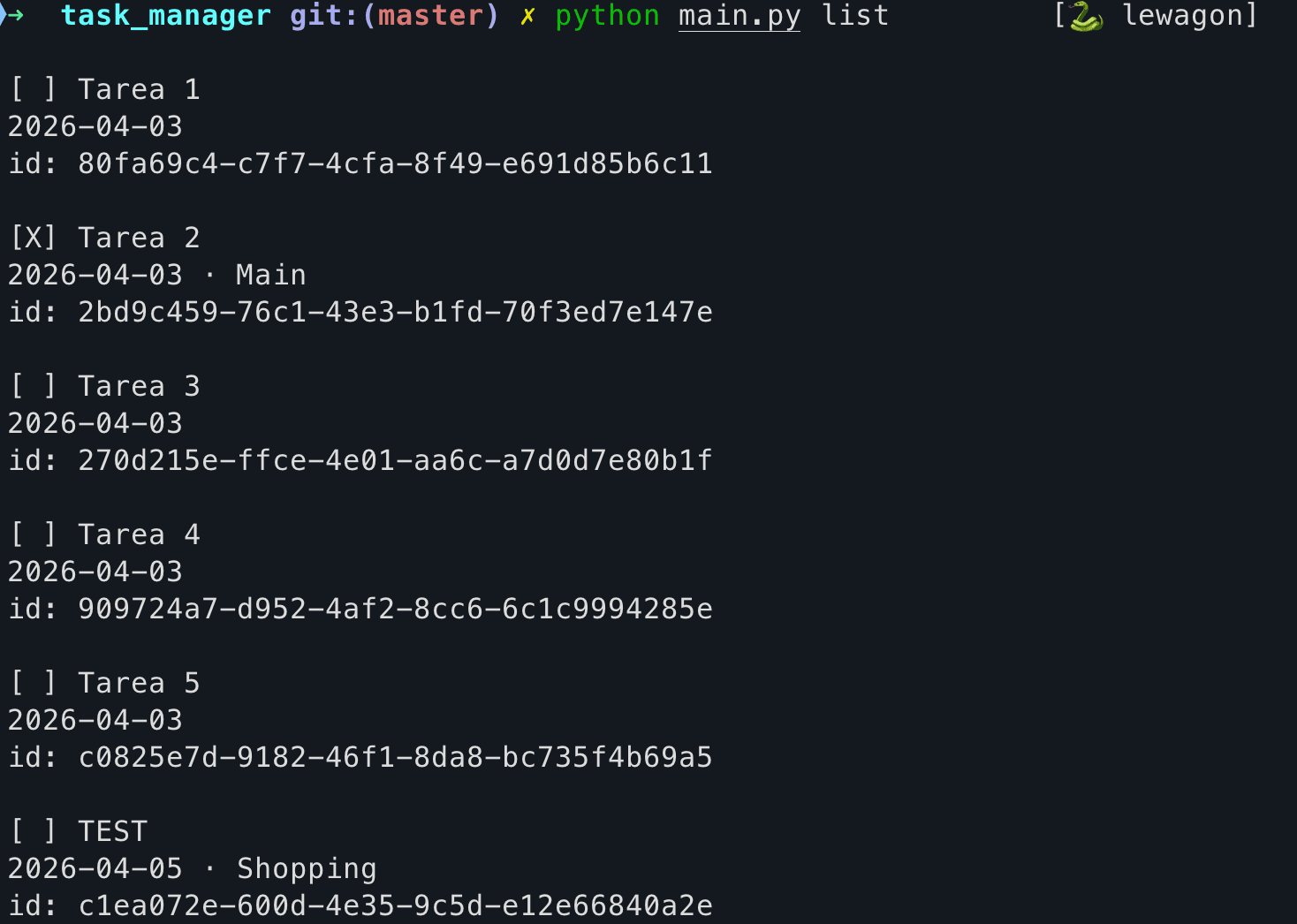 CLI Task Manager